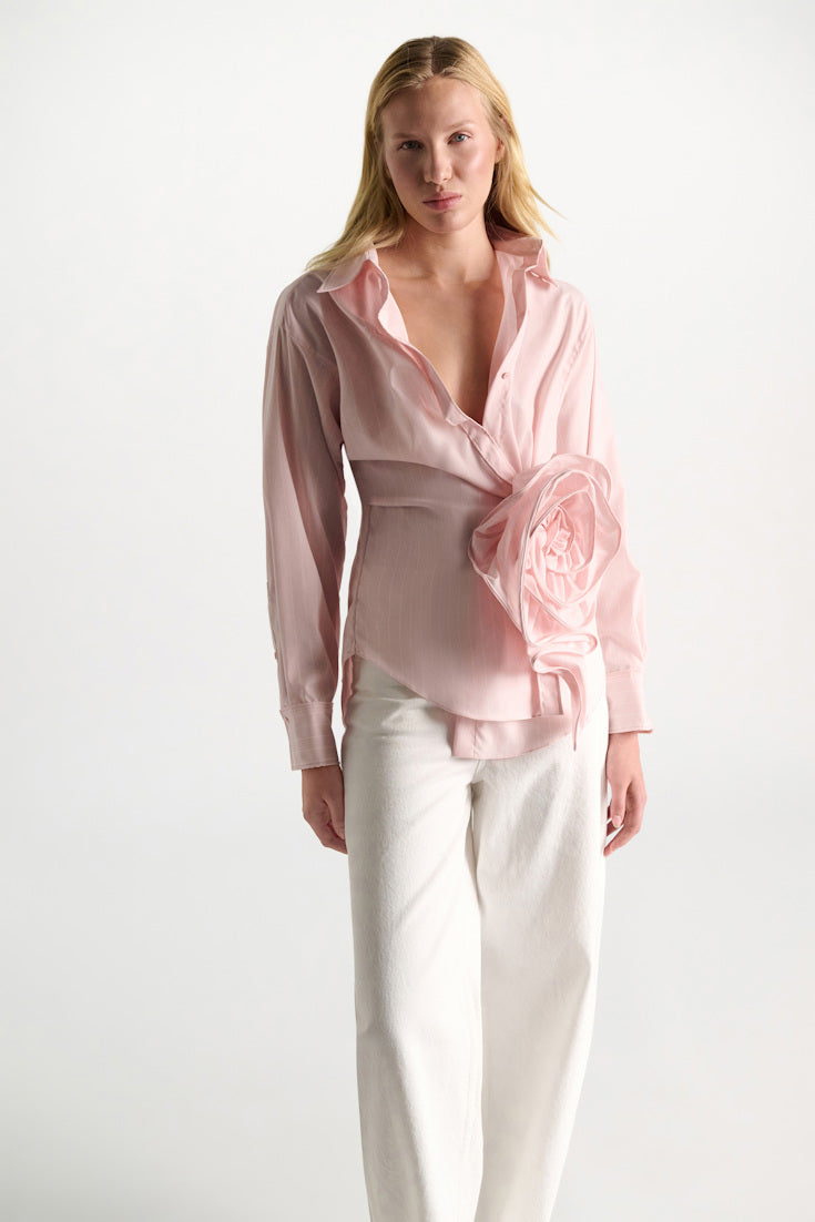 striped power blouse