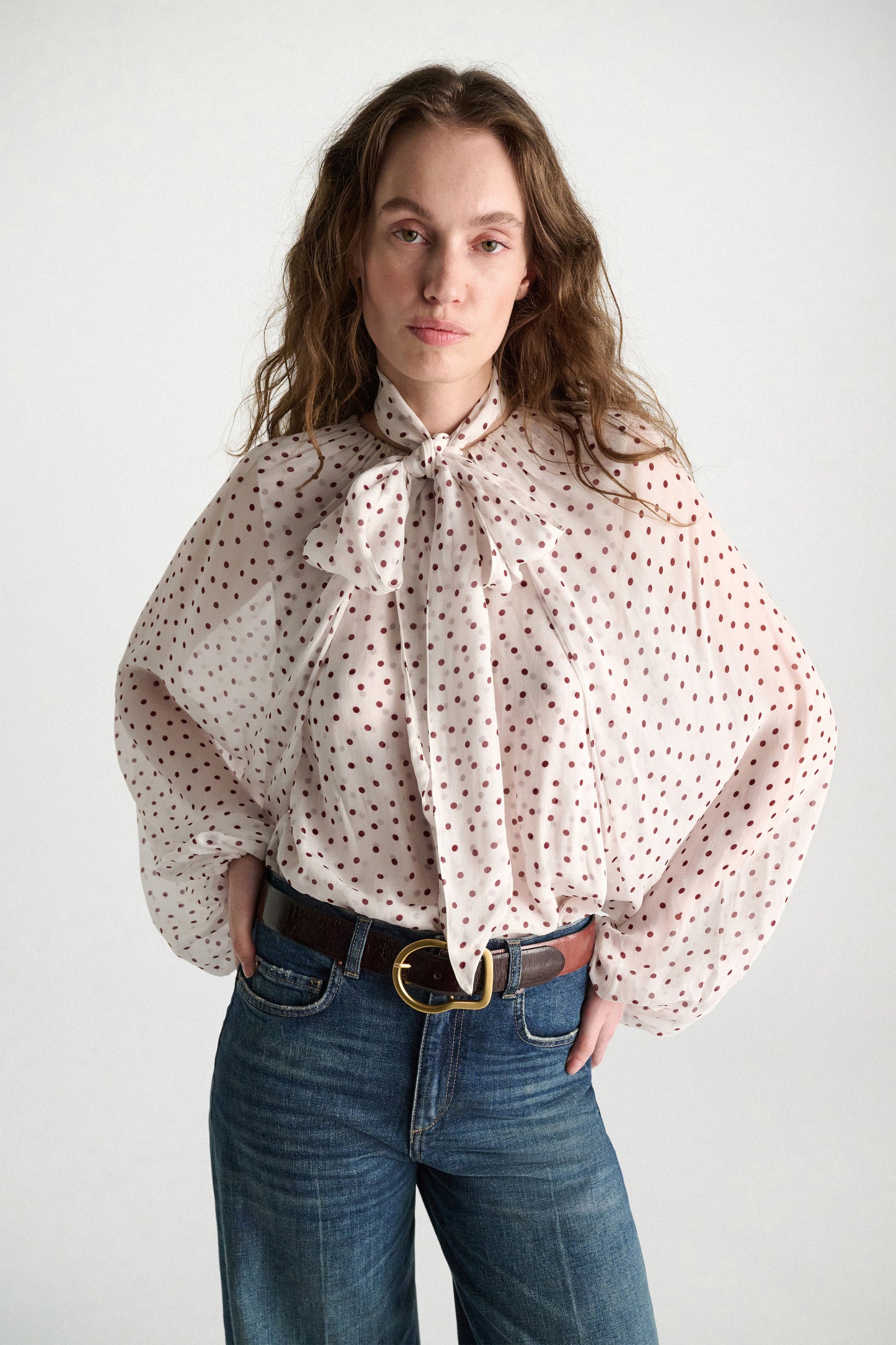dancing dots blouse