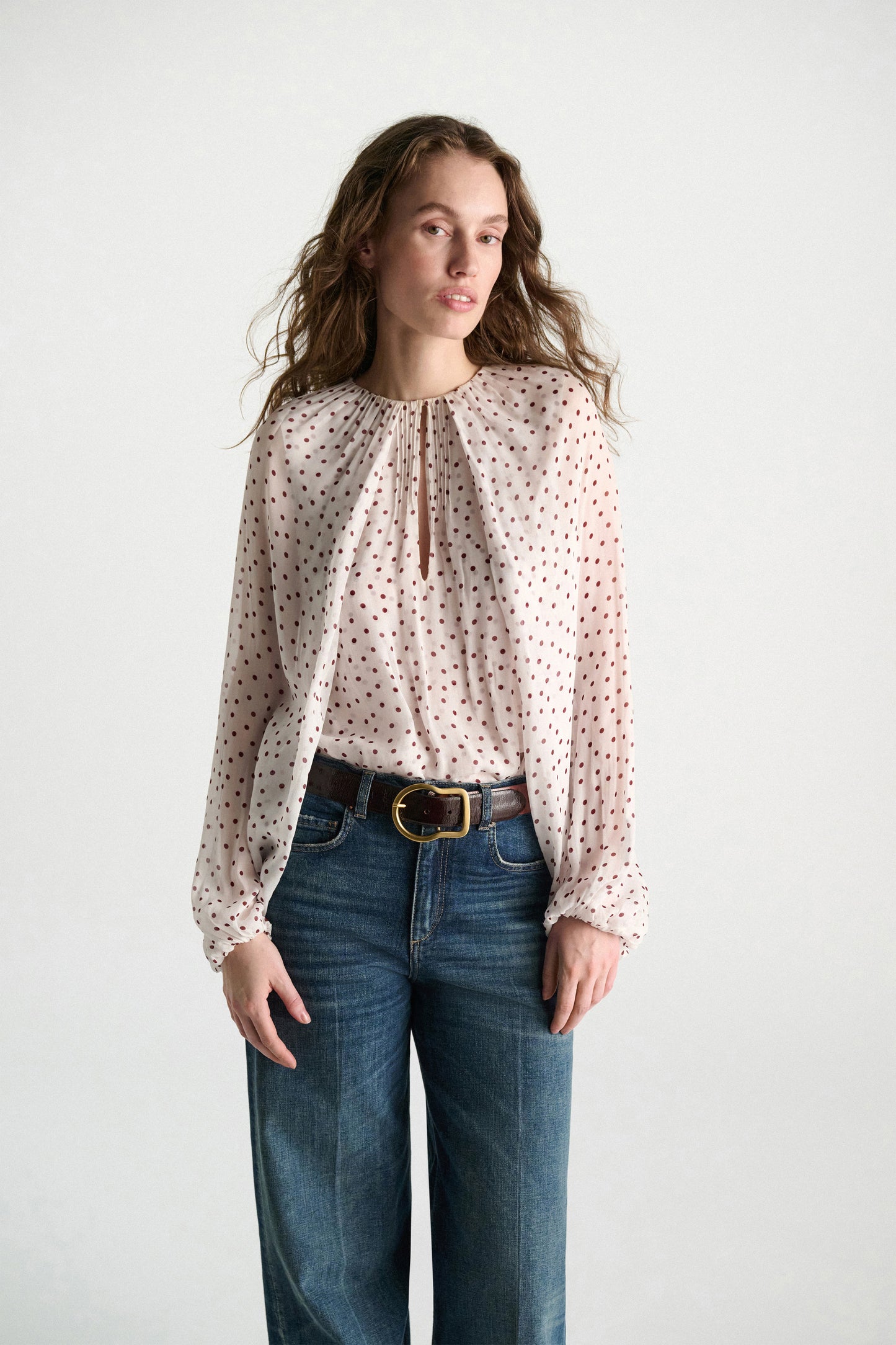 dancing dots blouse