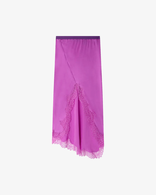 Mes Demoiselles Eranu rok gewassen satijnzijde Tie & Dye Magenta