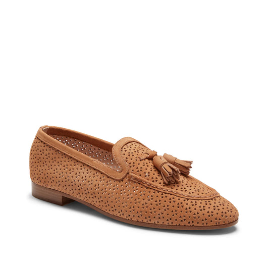 Fratelli Rossetti Brera Loafer Geperforeerd Leder met Kwastje — Camel