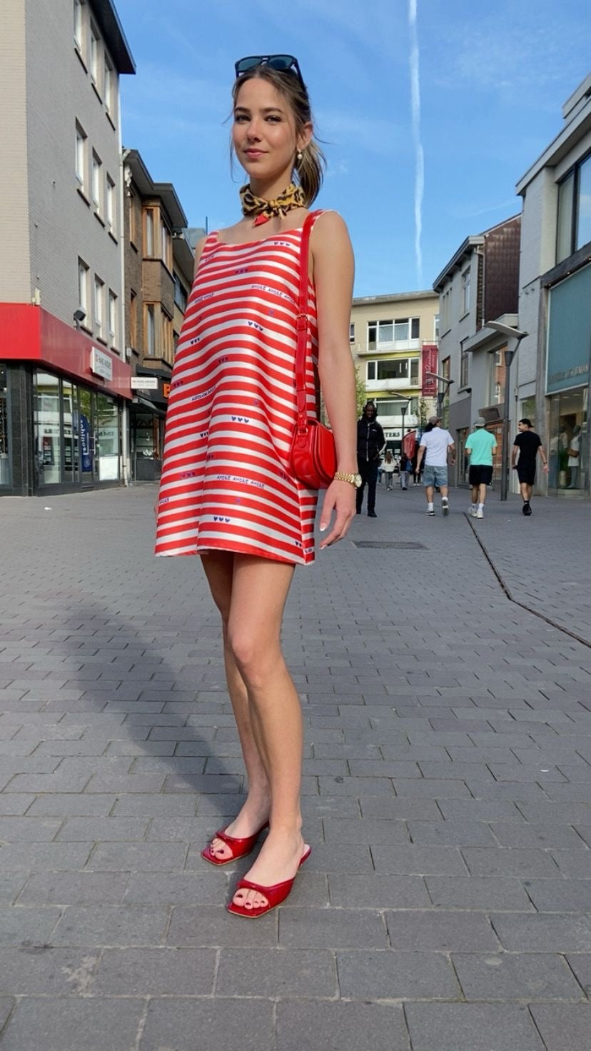 Dress Enriquez D111 Righe rosse piccole