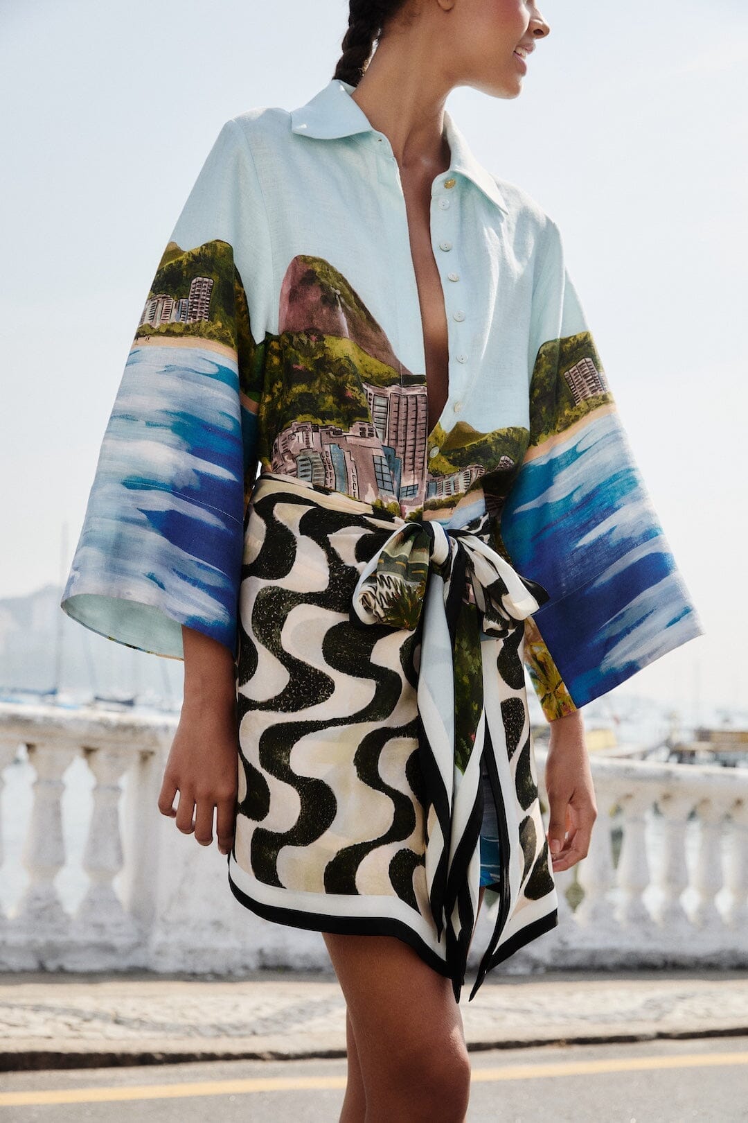 Copacabana beach long sleeve kimono