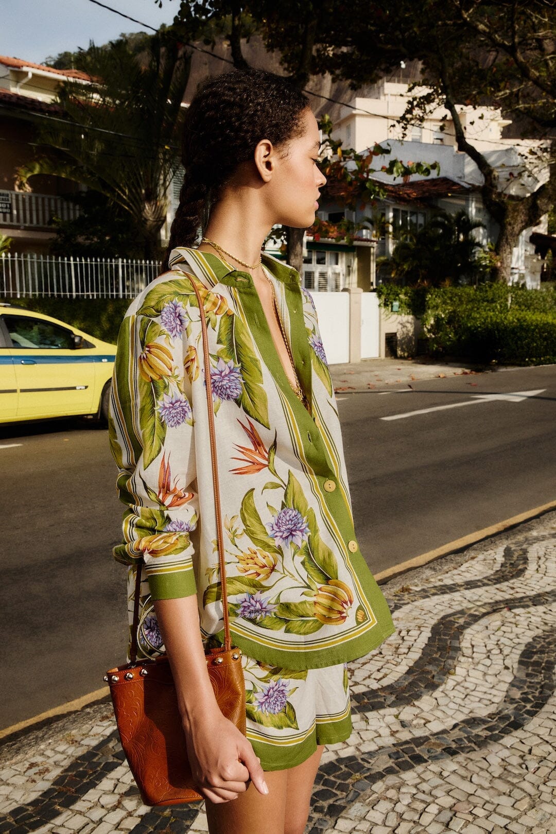 tropical scarf blouse