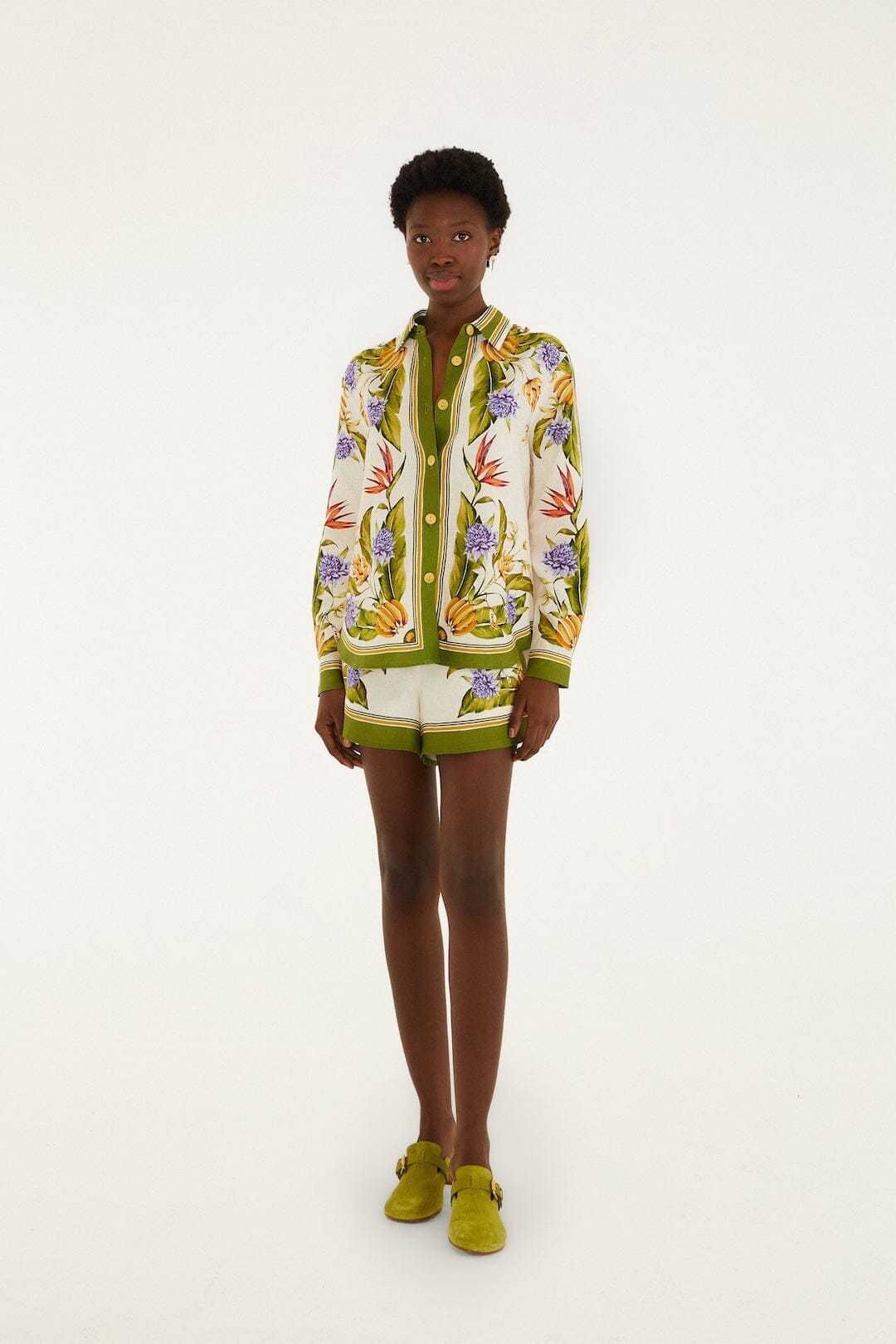 tropical scarf blouse