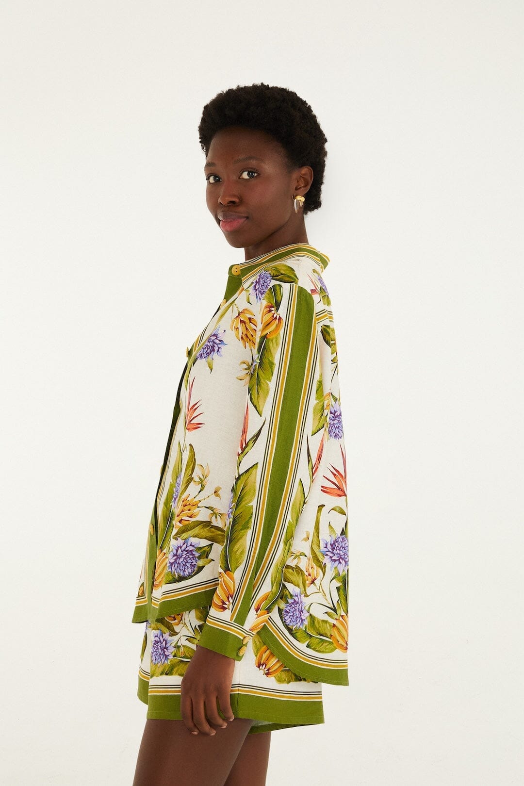 tropical scarf blouse