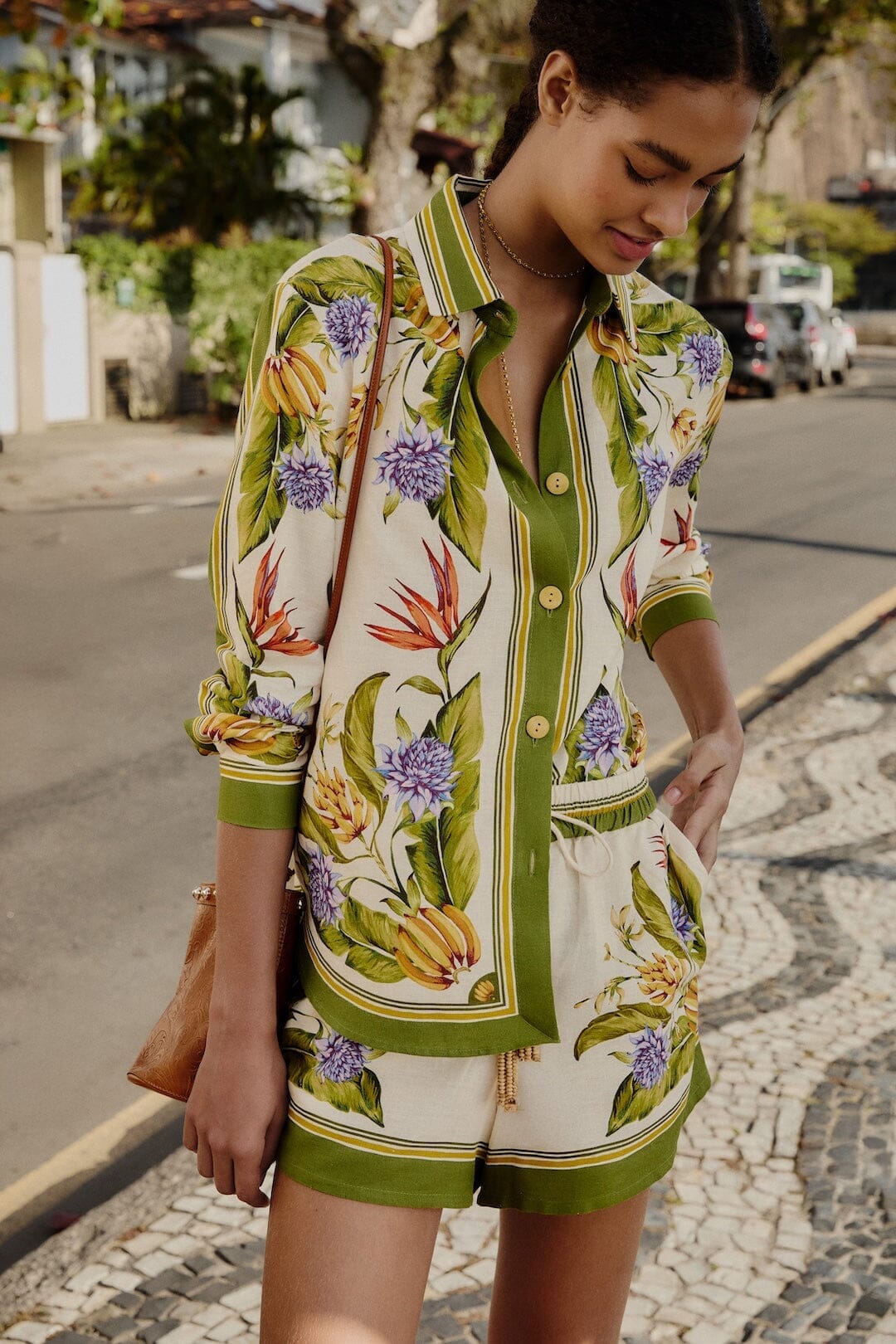 tropical scarf shorts