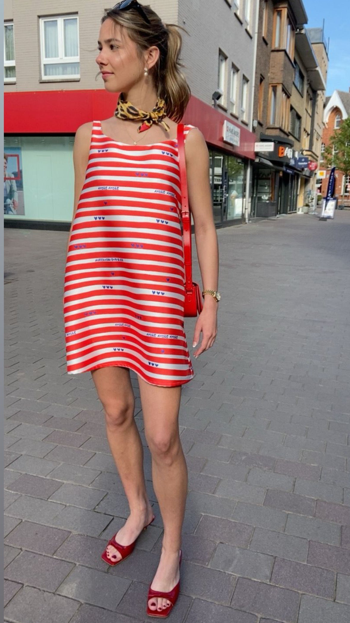 Dress Enriquez D111 Righe rosse piccole