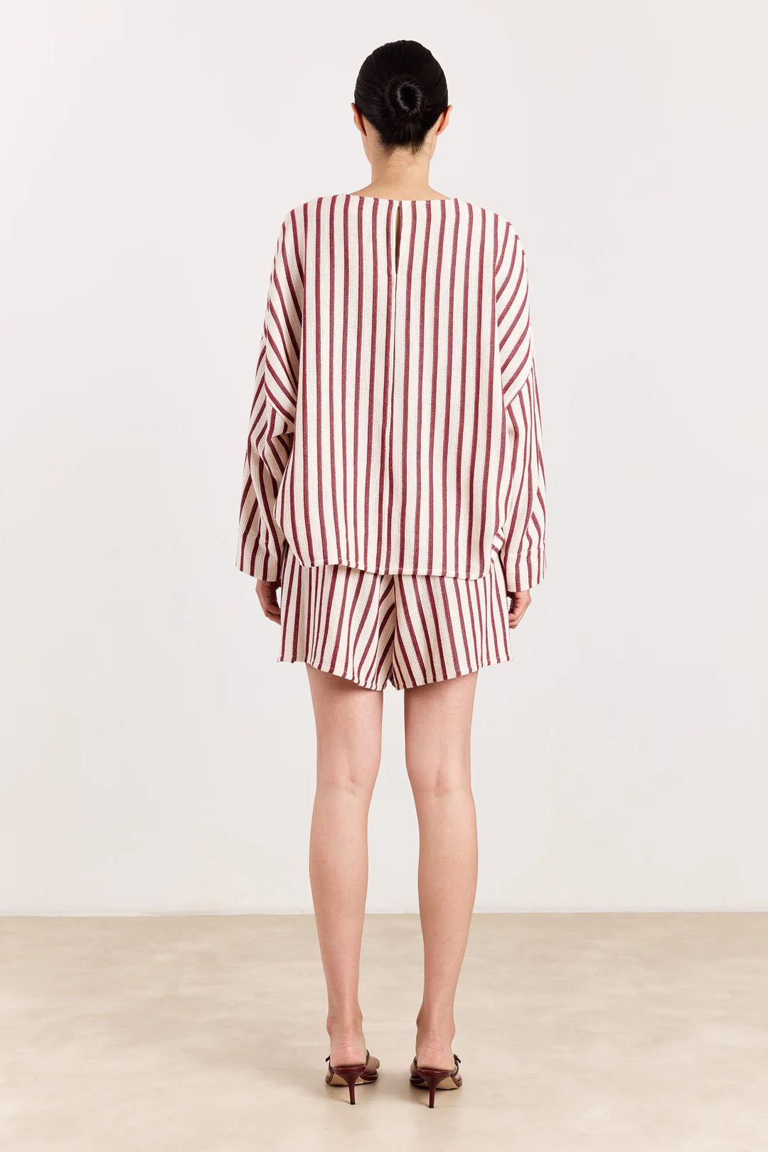 Raphie top SC stripe deep red