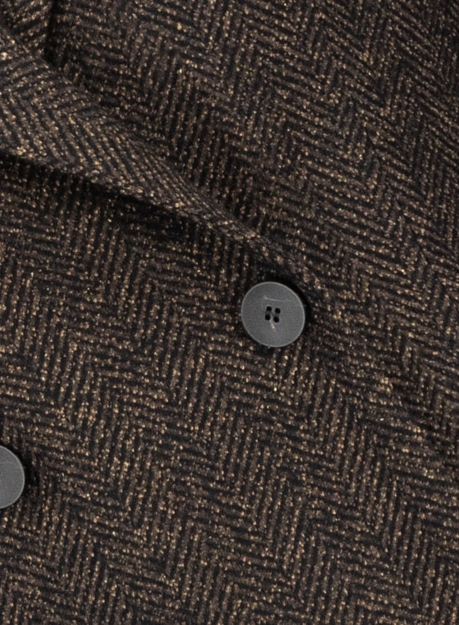 Double Breasted Blazer Donegal Herringbone Harris Wharf