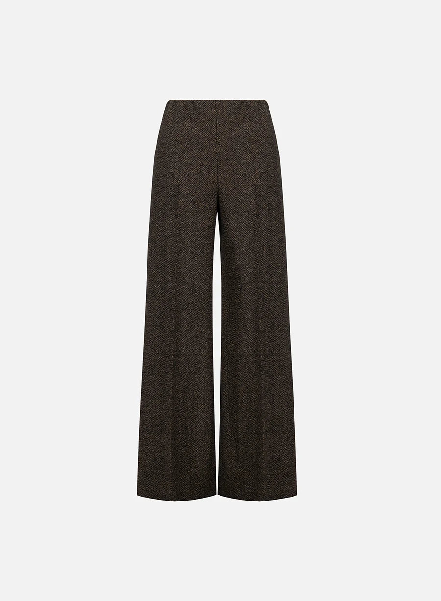 Flared Trousers Donegal Herringbone Harris Wharf