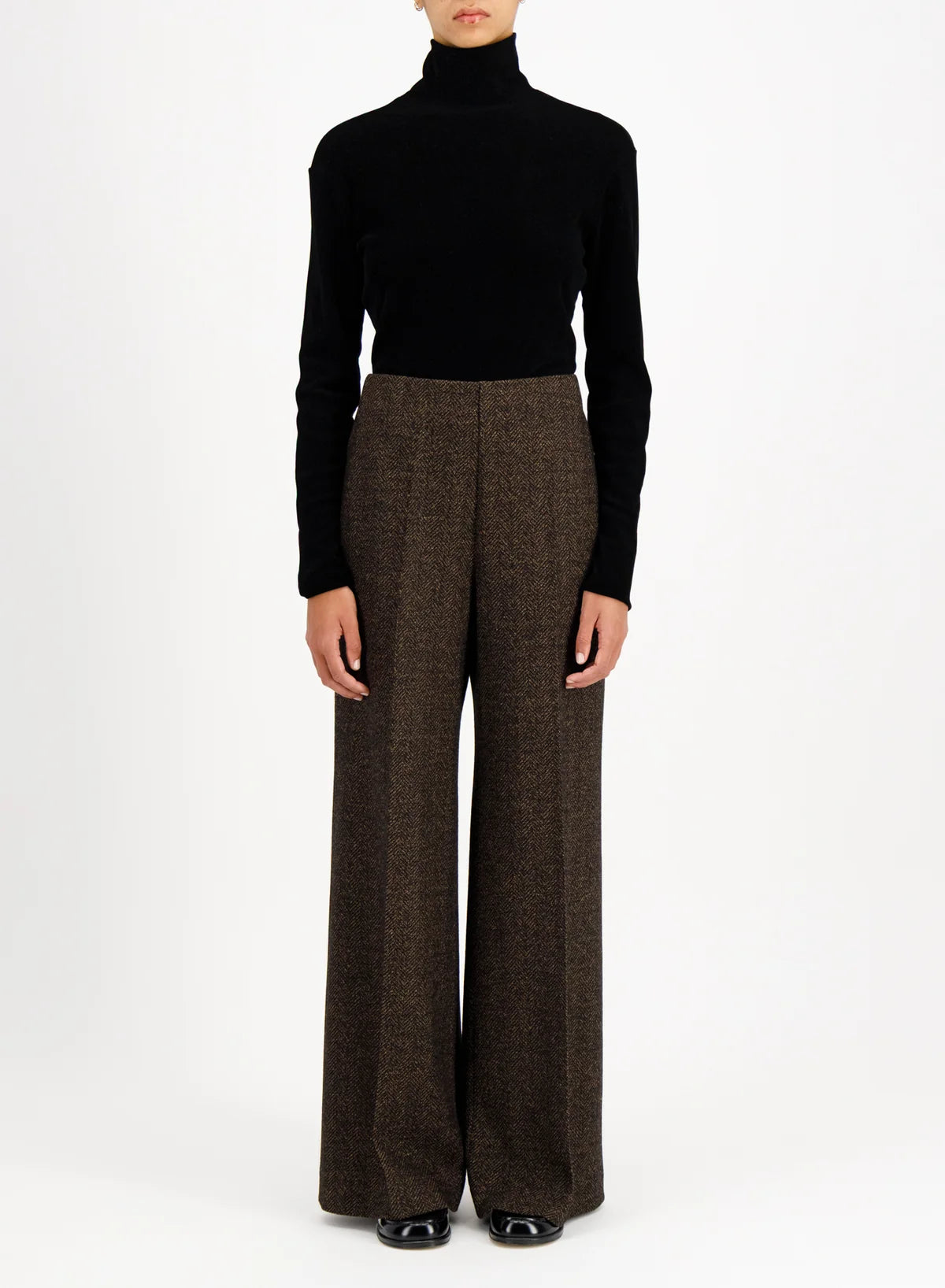 Flared Trousers Donegal Herringbone Harris Wharf