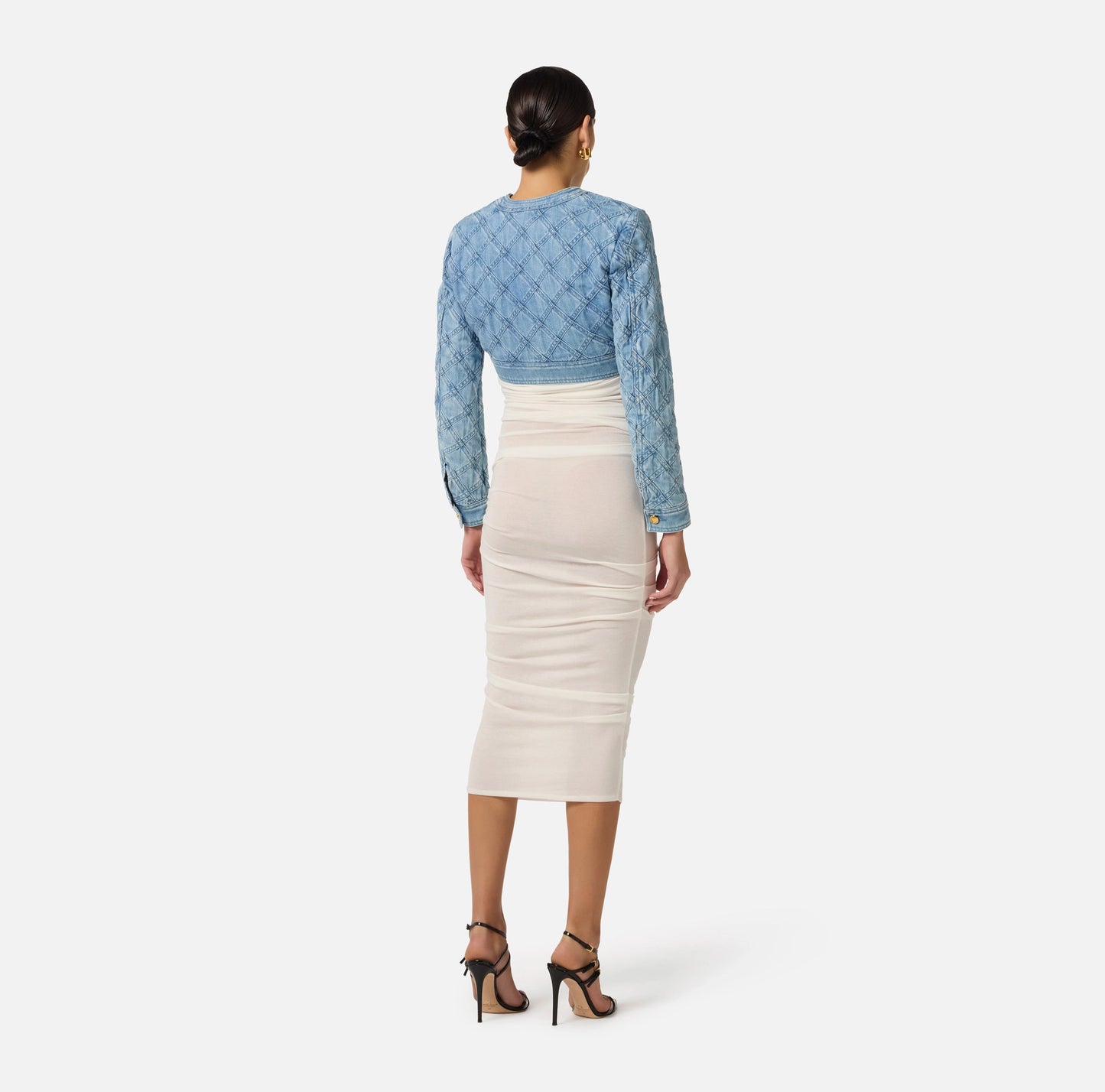 Elisabetta Franchi Denim Veste Ruitpatroon