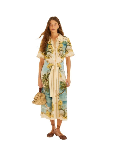 Royal sea midi dress Farm Rio