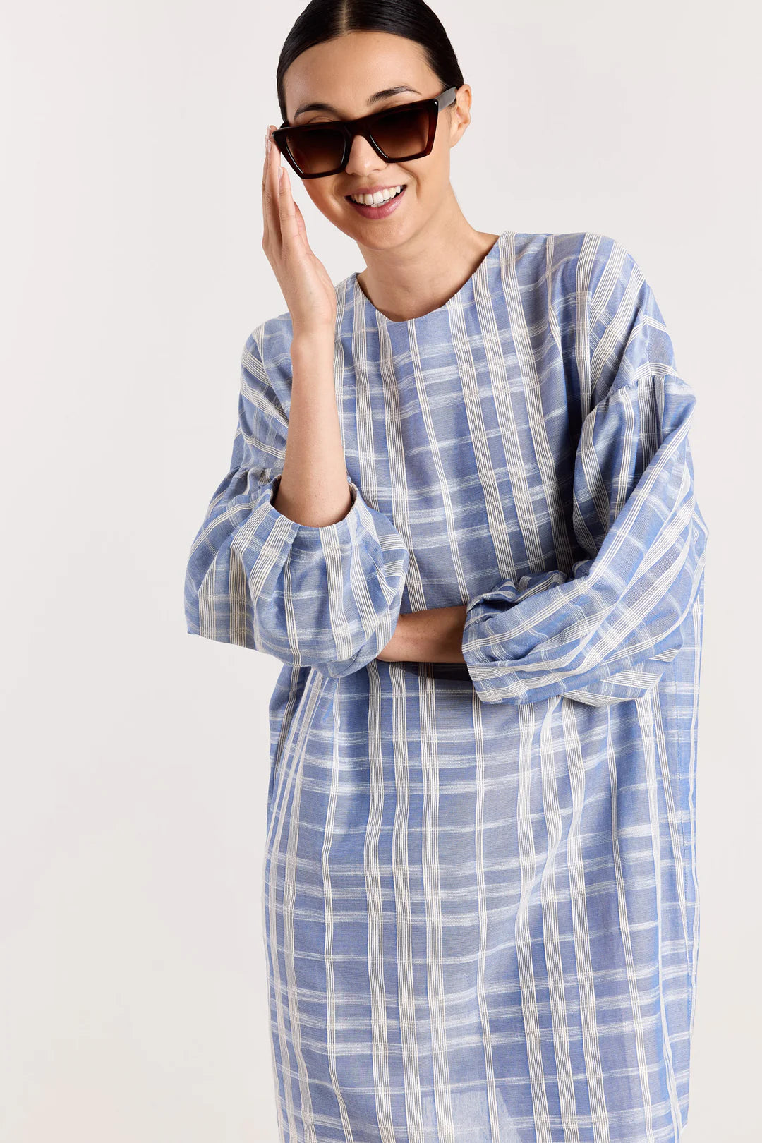Georgette Dress SC Check blue