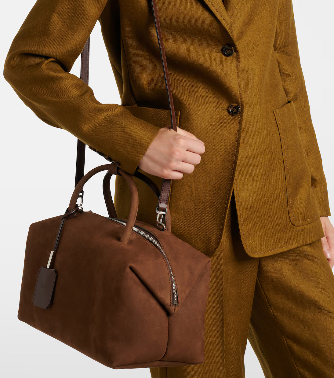holdall suede bag maxmara chocolat