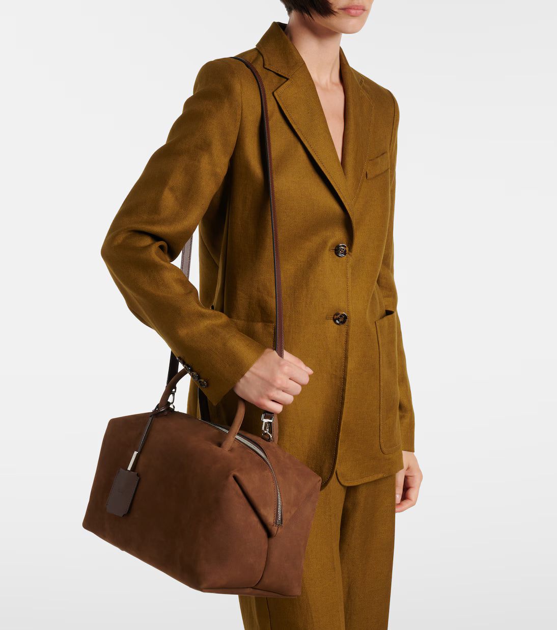 holdall suede bag maxmara chocolat