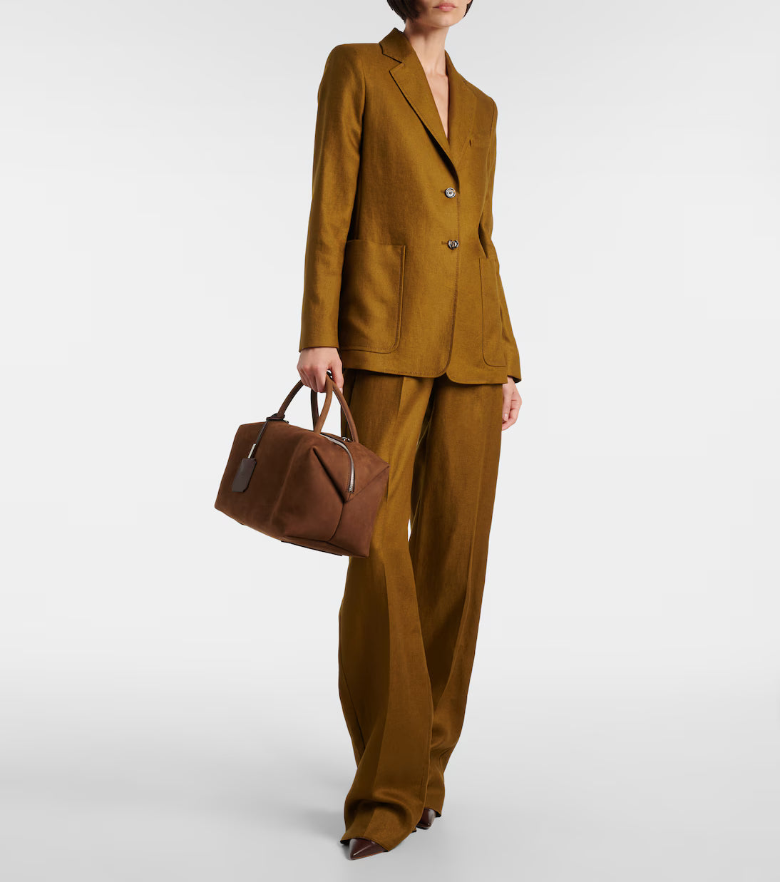 holdall suede bag maxmara chocolat