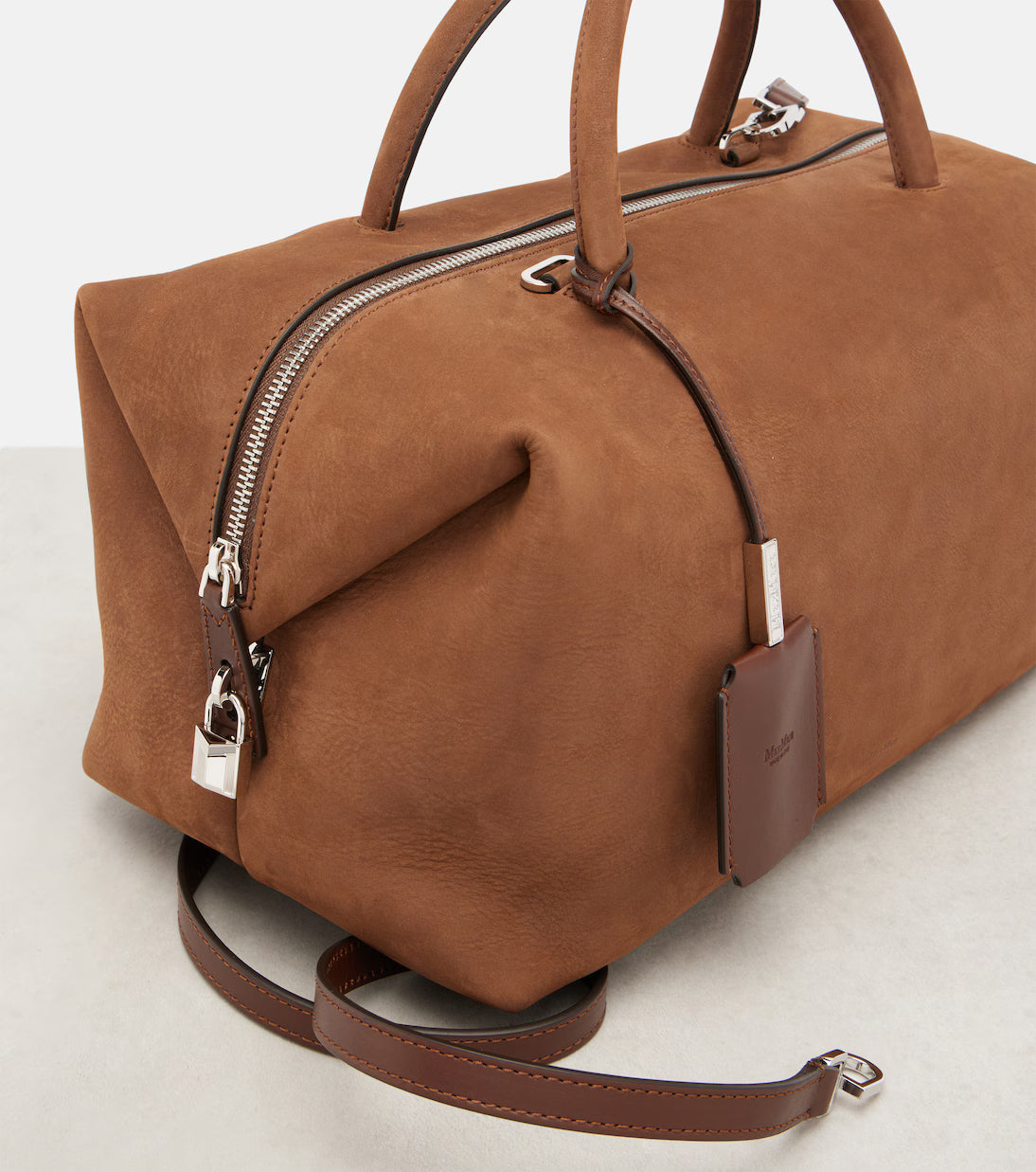 holdall suede bag maxmara chocolat