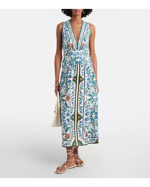 Flora tile midi dress Farm Rio