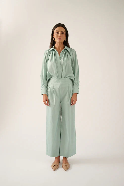Marcello Cotton Trousers Oscar The Collection - Pacific Blue