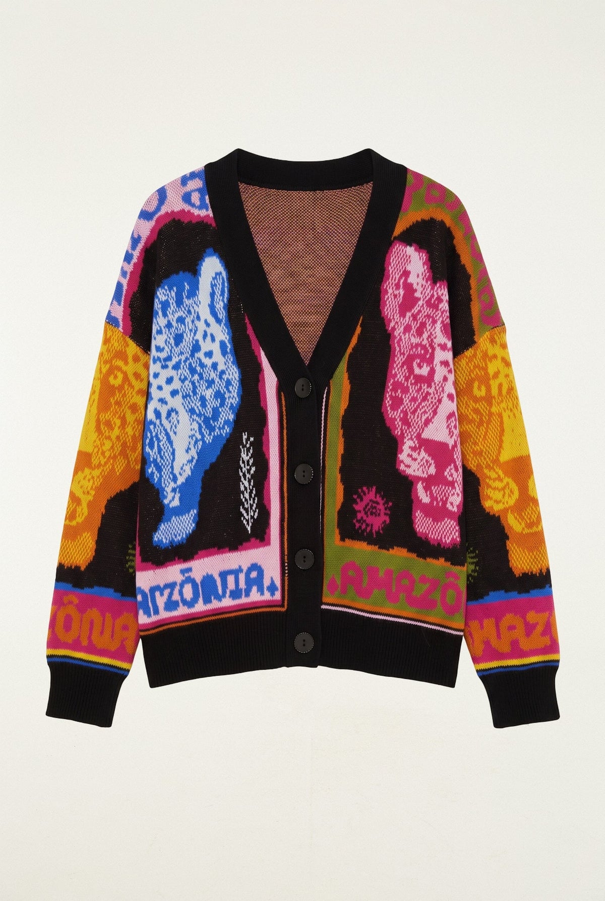 Panther black knit cardigan