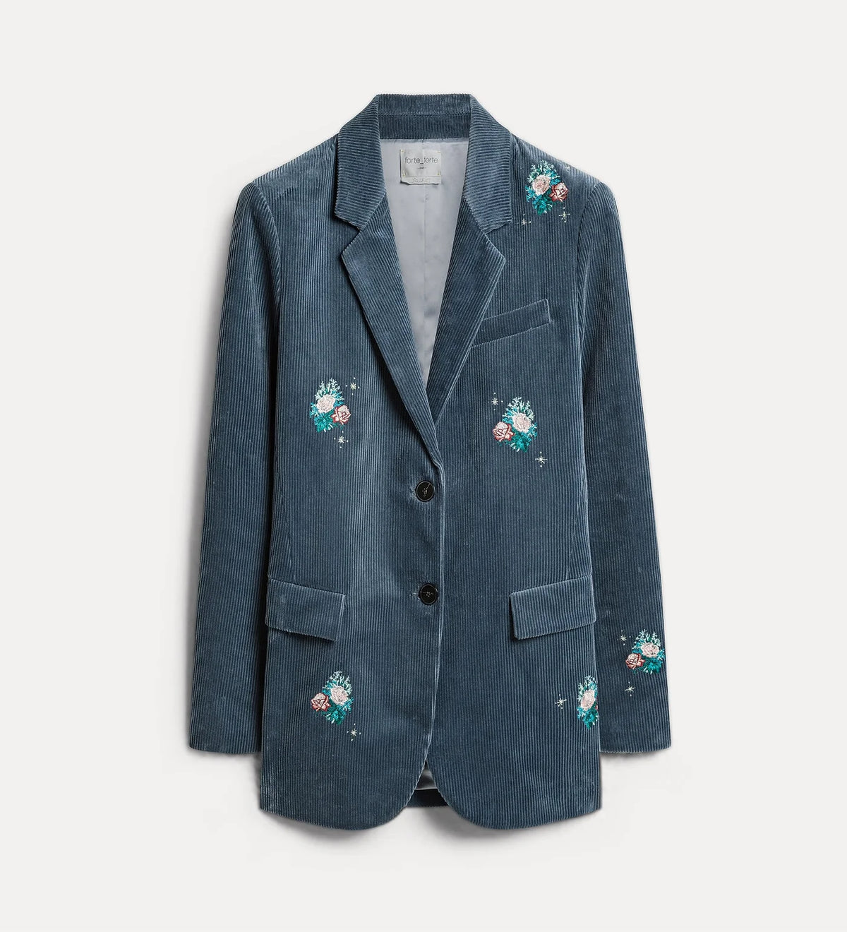bouqet embroidery ribbed jacket FF