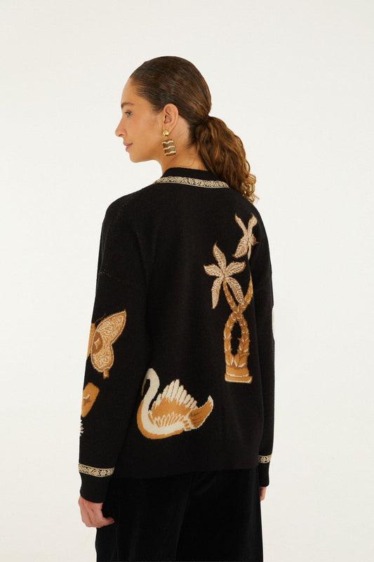 vintage souvenirs knit cardigan