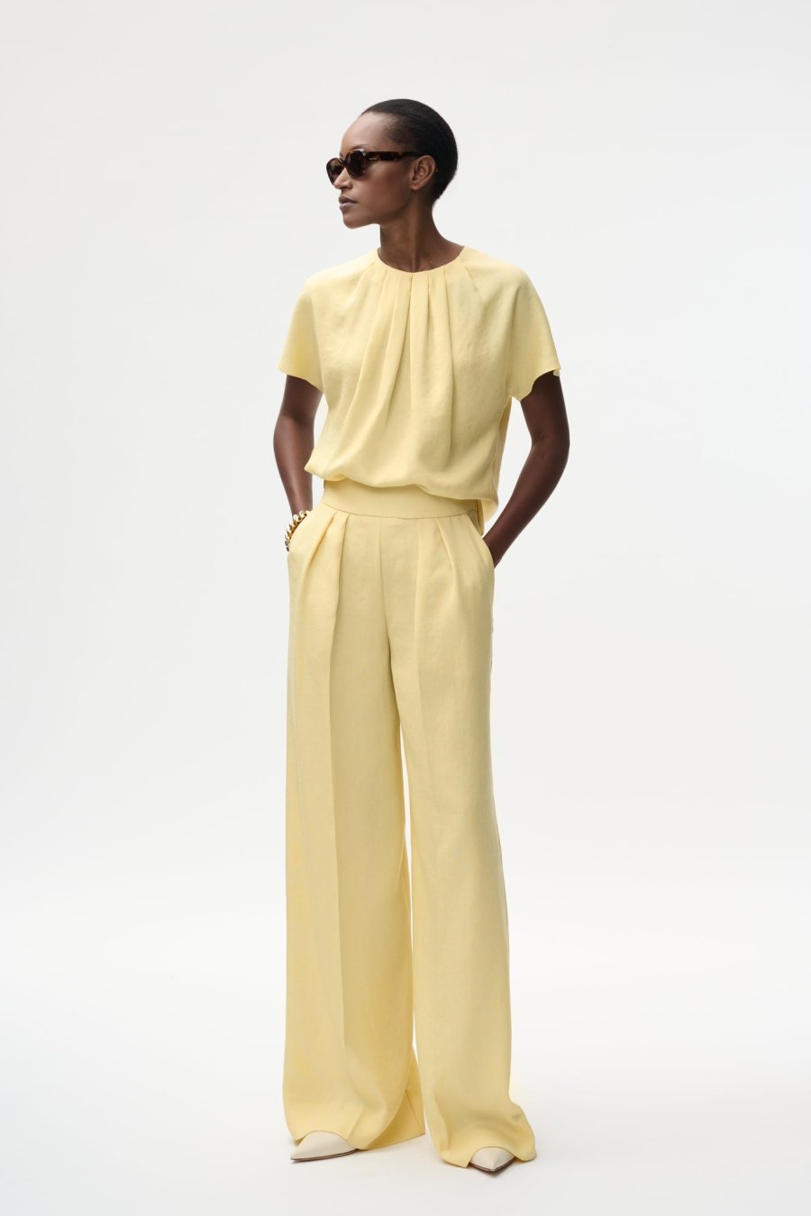Elton top Pale yellow