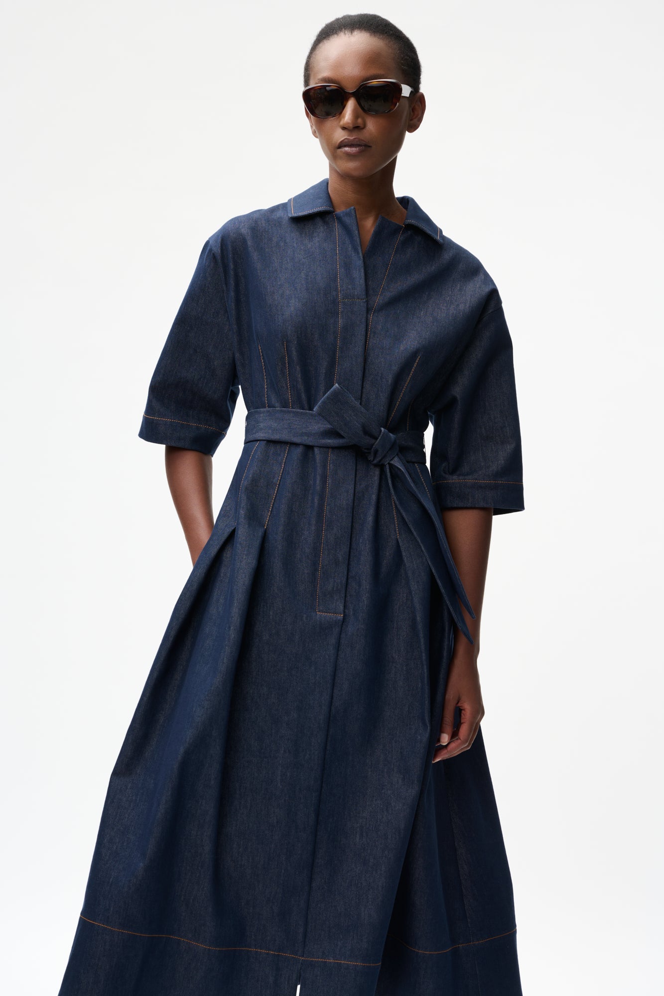 Elena dress with belt Natan denim