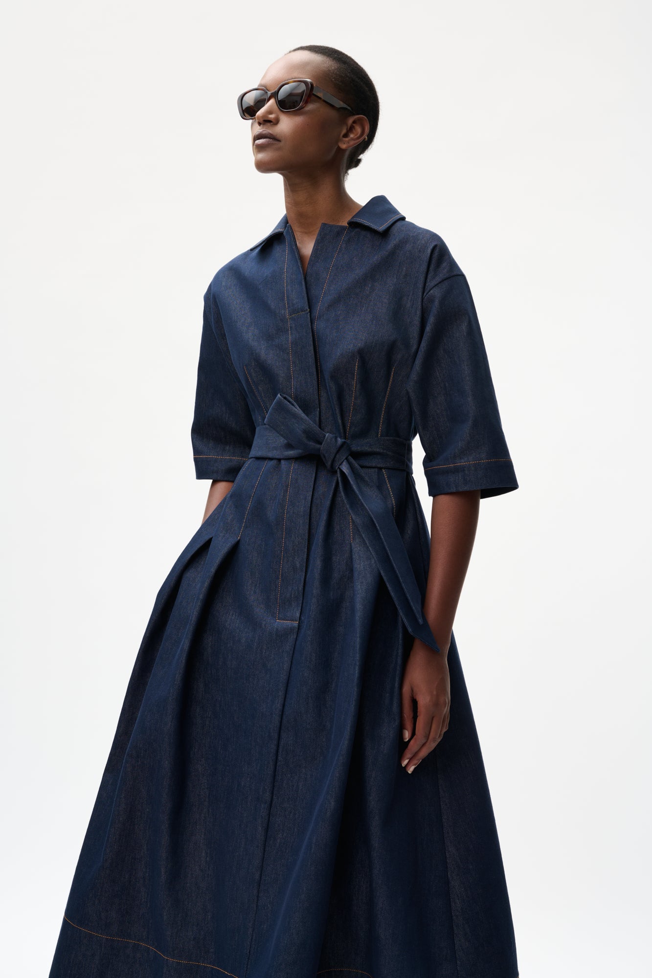 Elena dress with belt Natan denim